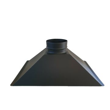 HÔTTE BARBECUE AVALOIR POUR CHEMINEE FOYER EN ACIER NOIR L 100 x P 65 x H 32 sortie fumée 250