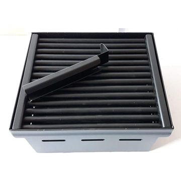 GRIGLIA FUOCO + CASSETTO RACCOGLI CENERE PER COSTRUZIONE CAMINO BARBECUE (31,4 x 26 cm)