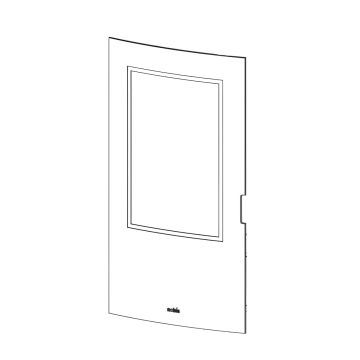 VETRO SERIGRAFATO CURVO ZENITH RICAMBIO ORIGINALE NOBIS per Stufa H 14 V Shape -  H 17 V Shape - H 20 V Shape - H 25 V Shape 