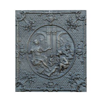 Lastra in ghisa per camino decoro DEI CM. 58 × 67 H SP. 1 cm DS