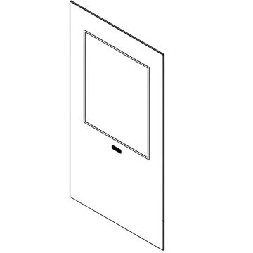 VETRO CERAMICO SERIGRAFATO 4x334x607mm CL90 ORIGINALE Klover per Stufa Class 90