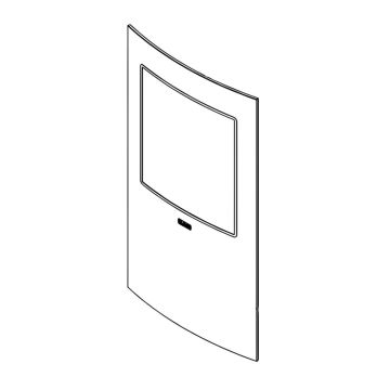 VETRO TEMPERATO CURVO SERIGRAFATO 5x335x693 SL ORIGINALE Klover per Stufa Style 120 Plus - Style 180 - Style 140 Duo