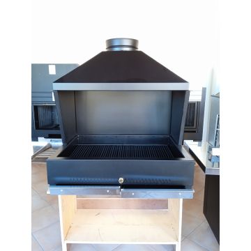 Barbecue au charbon de bois L 97 x P 70 en acier noir épaissi