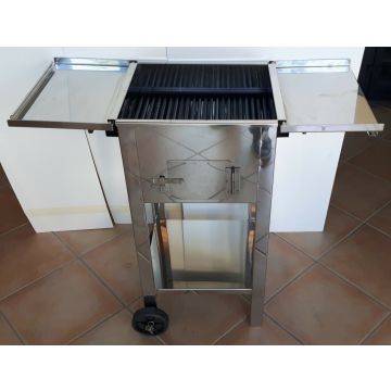 Barbecue a carbonella in acciaio inox L 40 x P 35 cm 