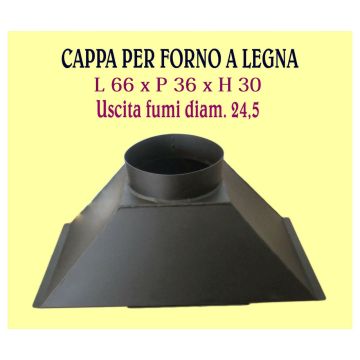 Cappa per forno a legna tradizionale L 71 X P 38 X H 30 USCITA FUMI DIAM. 25